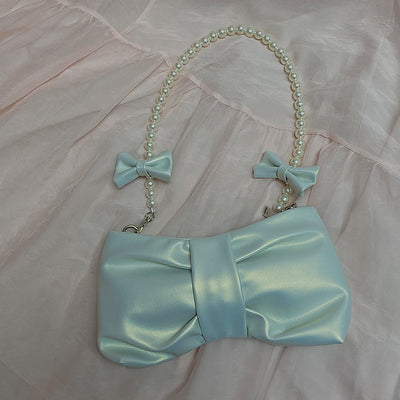 Girly Pearl Bow Underarm Tote   HA0671