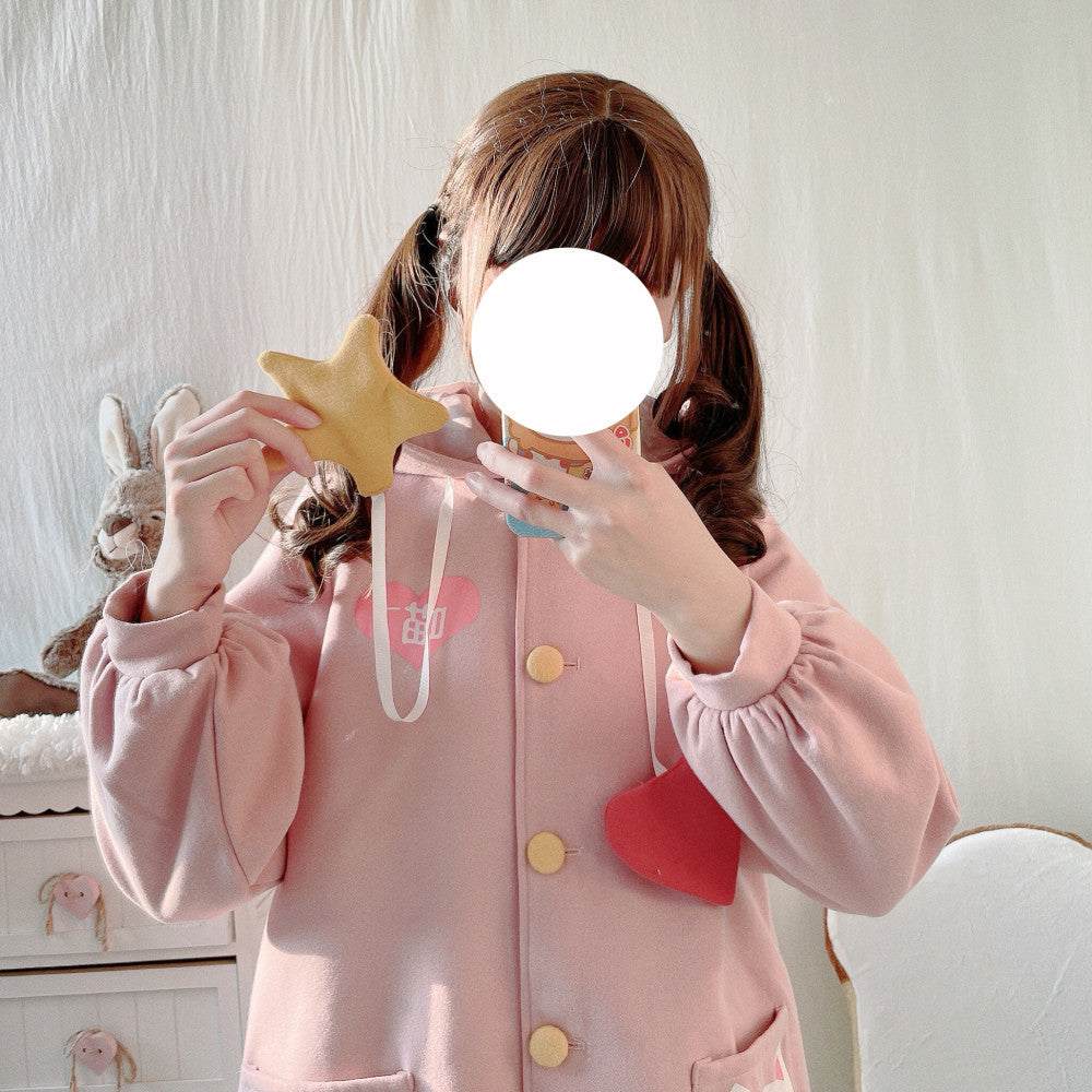 Sweet and cute cat embroidered coat   HA1141