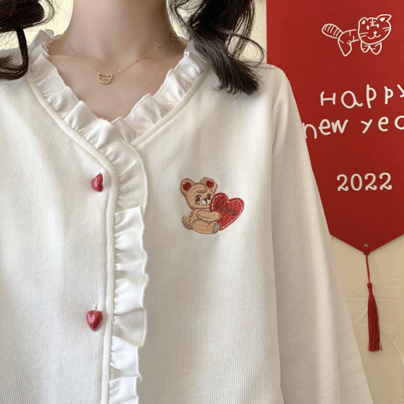 Heart Button Loose Cardigan Jacket    HA0568