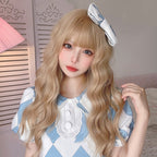 Blonde wavy long curly hair   HA0230