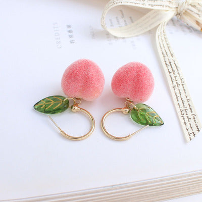 Cute girly peach earrings   HA0525