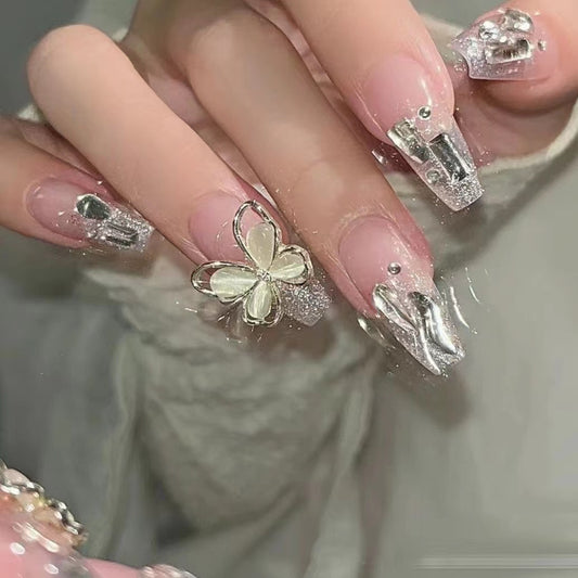 Flash Diamond Butterfly Nail Art   HA1196