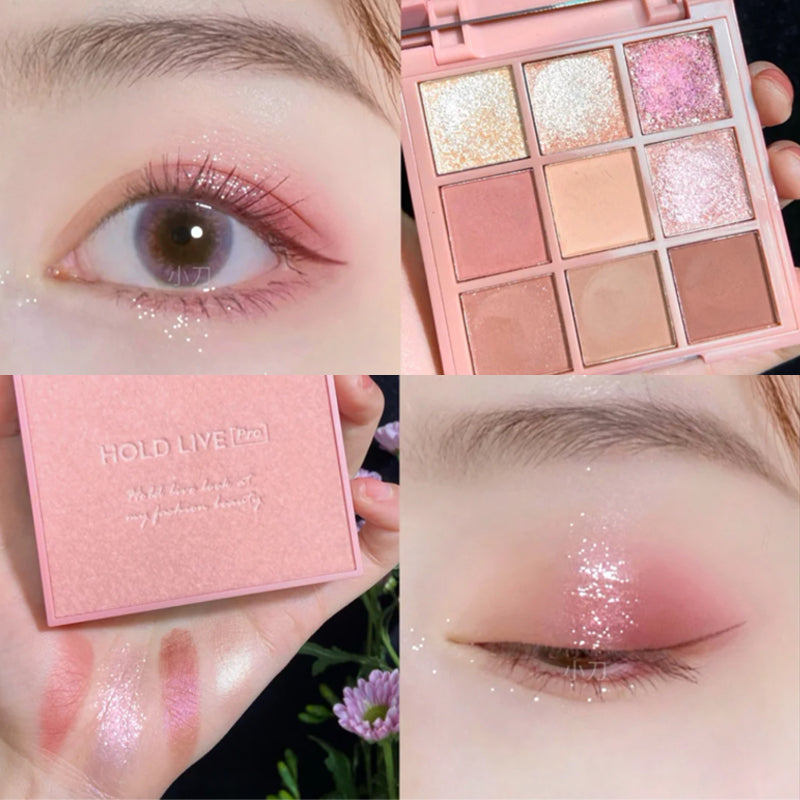 Peach smoke powder nine color eye shadow  HA0204