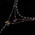 Bow crystal necklace HA1326