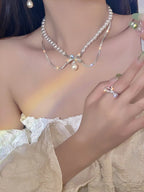 Sparkling Pearl Necklace HA0971