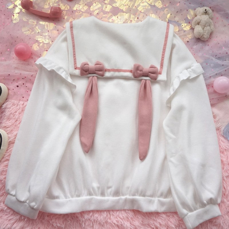 Rabbit Ear Bow Fleece Sweatshirt   HA1526