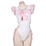 Pink Plaid Big Bow Swimsuit HA0881