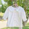 Sweet Short Sleeve White Shirt HA0855