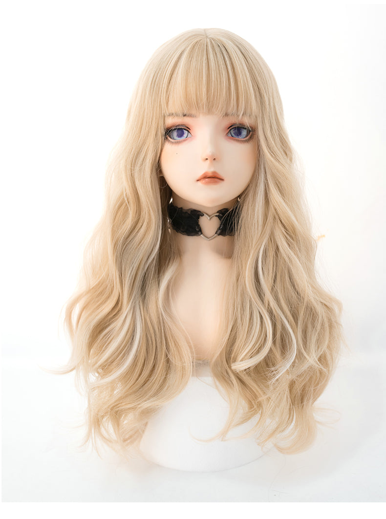 Long curly hair with natural bangs  HA0285