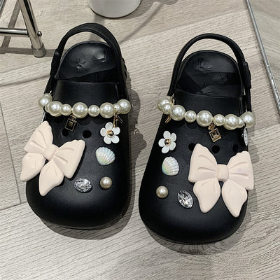Sweet Pearl Bow Beach Slippers    HA0837