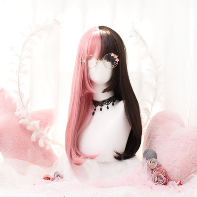 Pink dark brown double spell wig HA0515