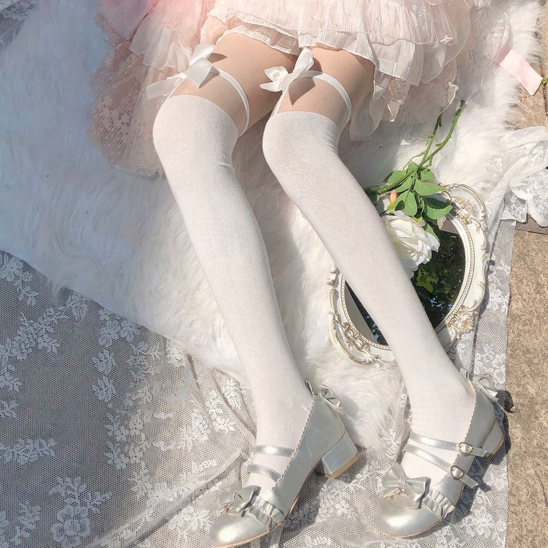 Cute knee socks white stockings   HA1430