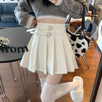 Heart Double Belt Pleated Skirt HA1466