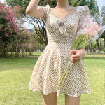 Rustic floral square neck dress  HA0646