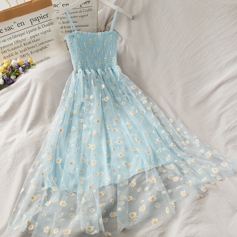 Super fairy daisy mesh suspender dress  HA0864