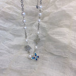 Butterfly Pearl Clavicle Chain   HA1296
