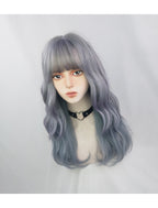 Gray-blue curly hair  HA0038