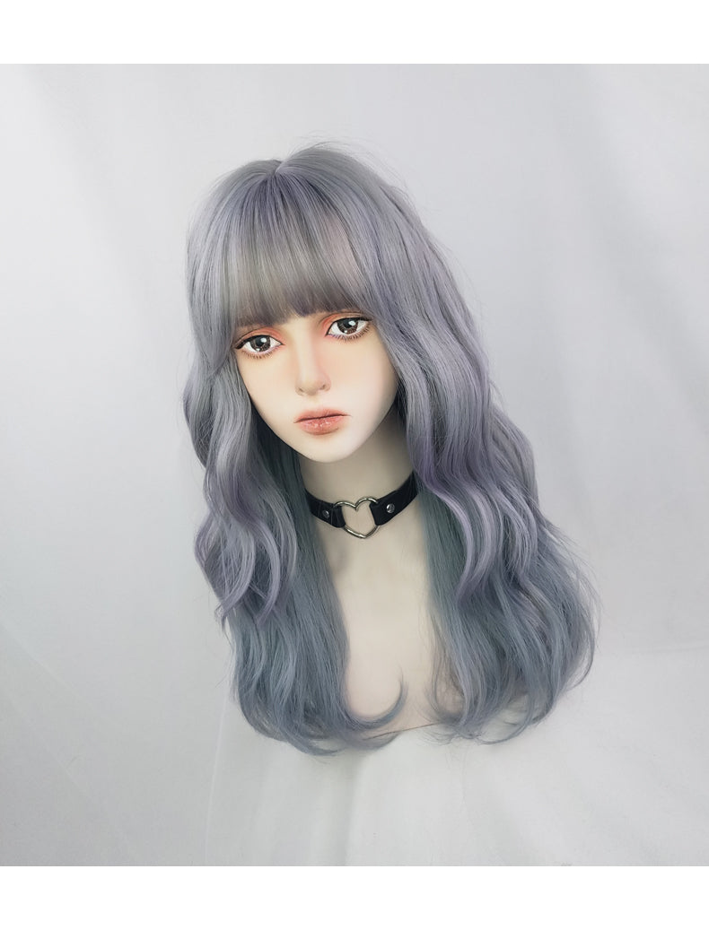 Gray-blue curly hair  HA0038