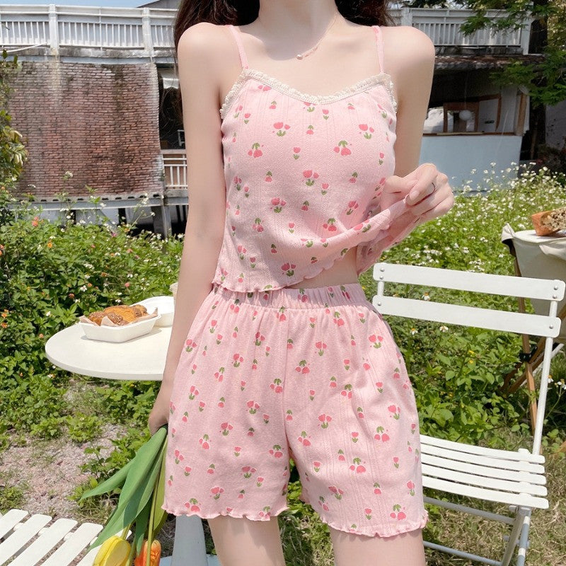 Cute Sling Pajamas Homewear Set   HA0824