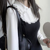 Lace collar color block dress   HA1453