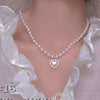 Cream Sweetheart Peach Heart Love Necklace  HA0668