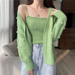 knitted cardigan two piece set    HA1380