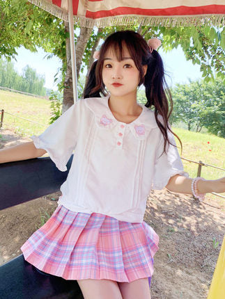 Small fresh plaid skirt   HA0378