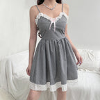 Lace Plaid Vintage Dress  HA0400