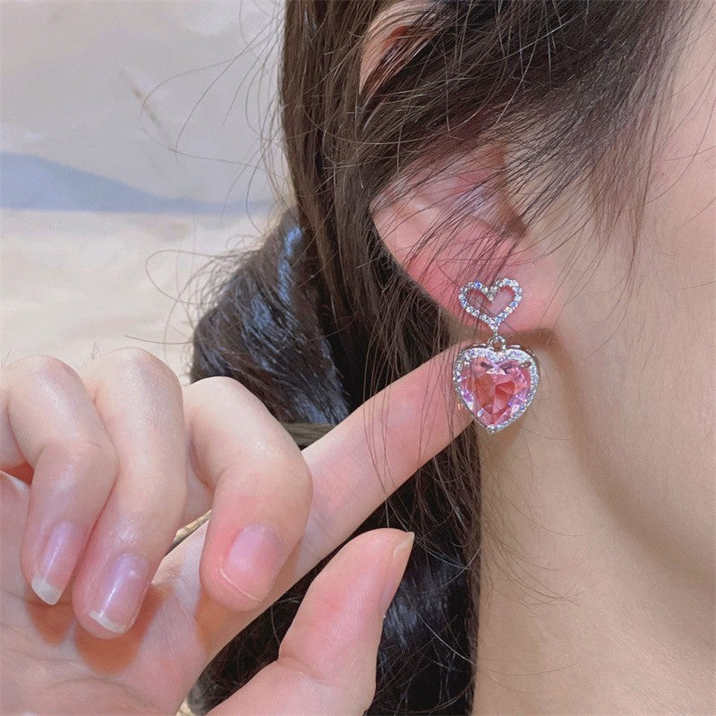 Pink Heart Earrings  HA1384