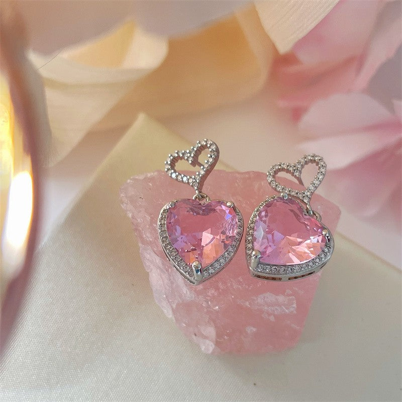 Pink Heart Earrings  HA1384