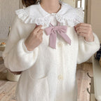 Long sleeve plush cardigan sweater   HA1476