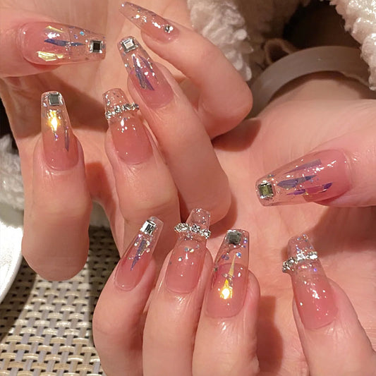 Gentle Rock Candy Crushed Gold Nail Patch  HA0134