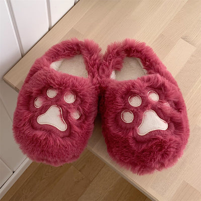 Cute Cat Paw Cotton Slippers   HA1340