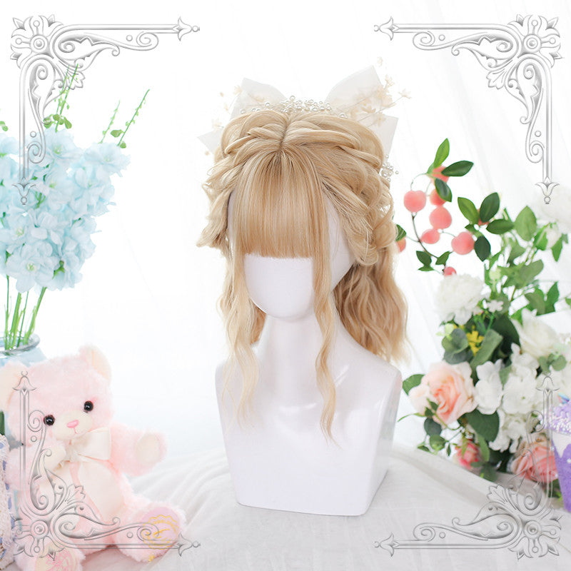 Linen Walnut Water Ripple Short Curly Hair HA0472