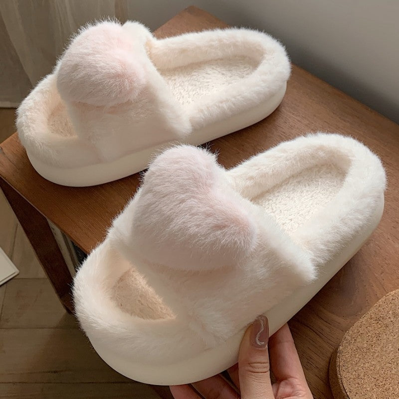 Plush one word cotton slippers   HA1343