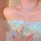 Diamond Moon Clavicle Chain   HA1722