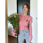 Short sleeve knitted sweater HA0517