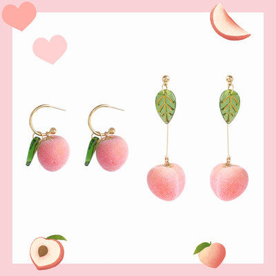 Cute girly peach earrings   HA0525