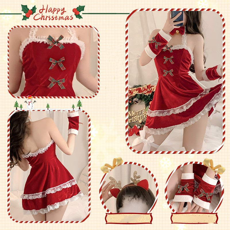 Tube top bare back Christmas elk costume  HA1284