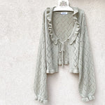 Versatile Cream Knit Cardigan   HA0558