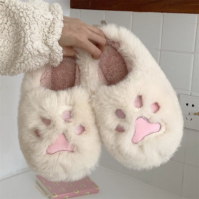 Cute Cat Paw Cotton Slippers   HA1340