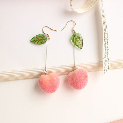 Cute girly peach earrings   HA0525