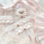 Pink and white bow hair clips, brooches   HA1577