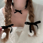 Bow zircon necklace clavicle chain HA1597