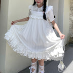 Accordion pleat dress with wood ears HA1301