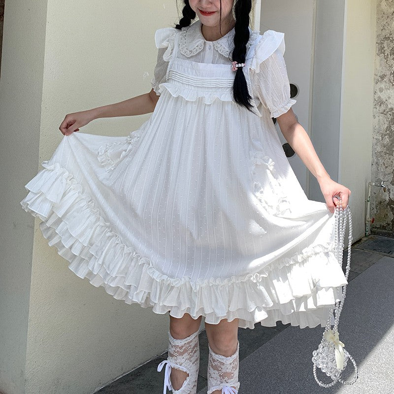 Accordion pleat dress with wood ears HA1301