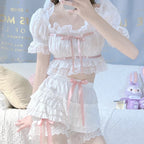 Mesh short-sleeved shorts home two-piece set   HA0379