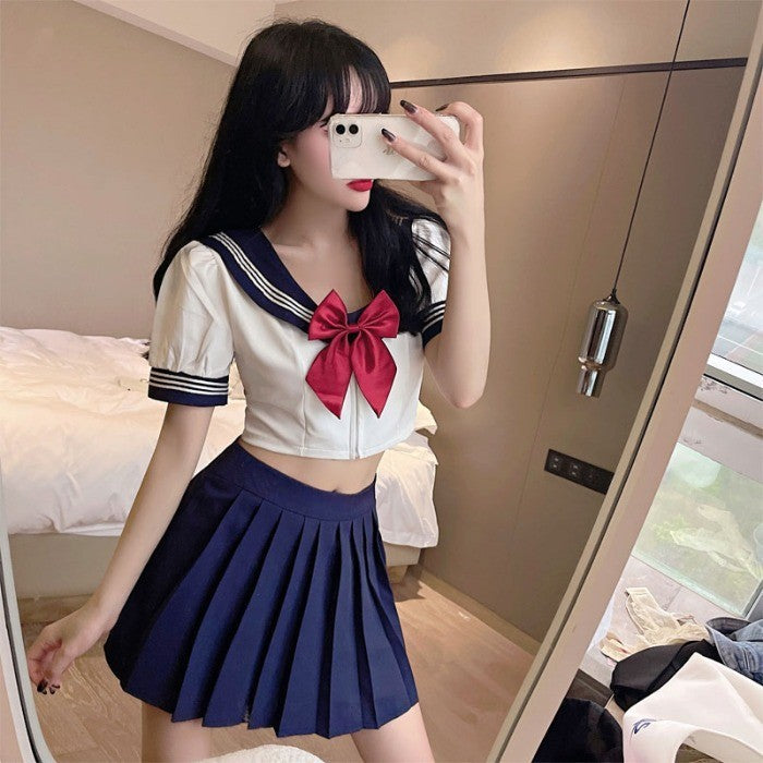 Fashionable age-reducing shirt and skirt two-piece set   HA1325