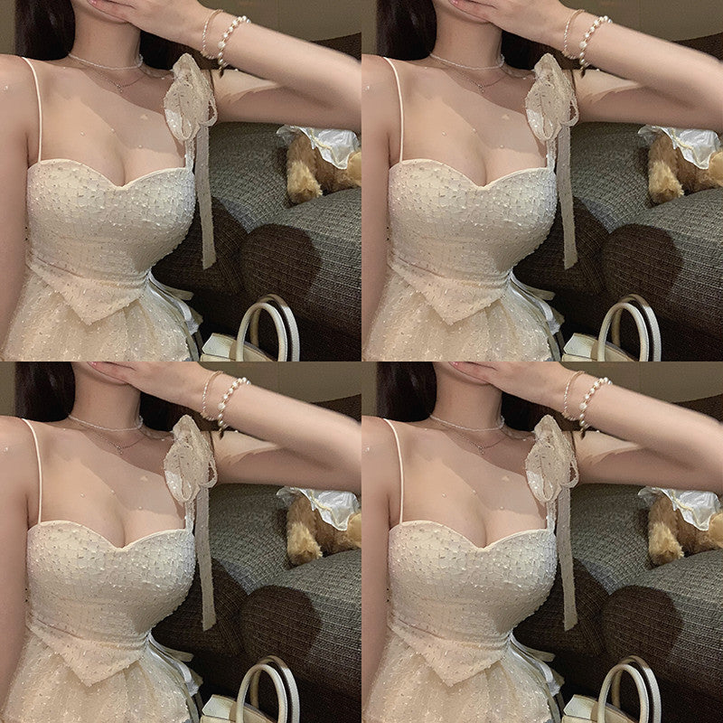 White Puffy A-Line Slip Dress  HA0603
