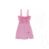 Cute lace-up slit suspender dress  HA0516